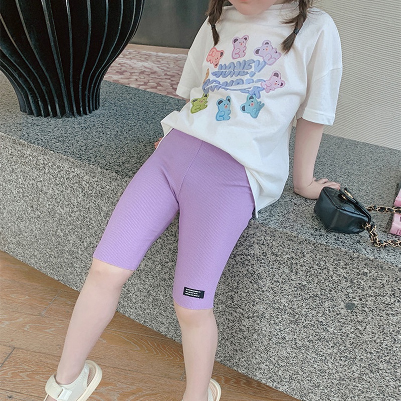 Ready Summer Kids Girls Candy Color Thin Slim Shorts Leggings