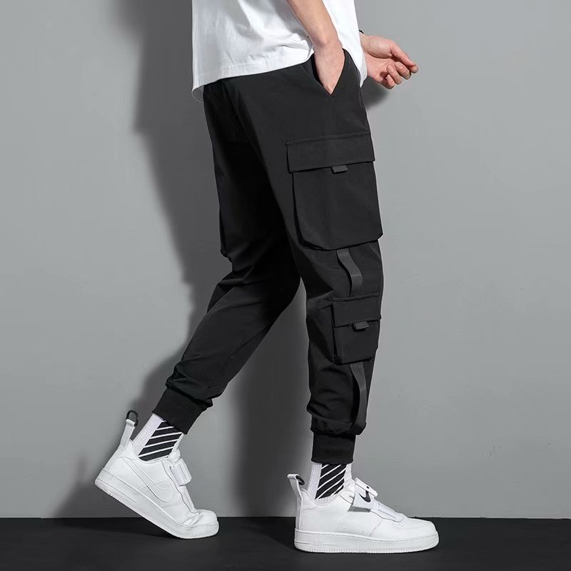 M-5XL Korean Pants Overalls Men Jogging Pants Loose Legged Casual