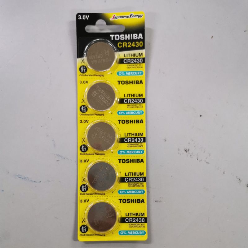 Toshiba CR2430 3V Lithium Coin Cell Battery (8 Batteries)