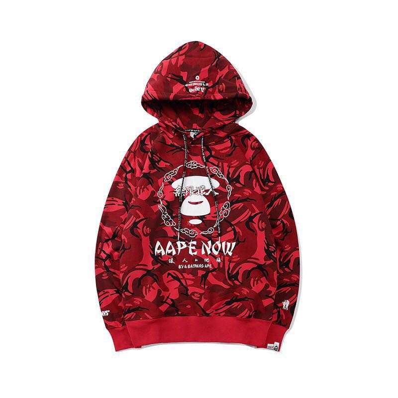 aape red hoodie