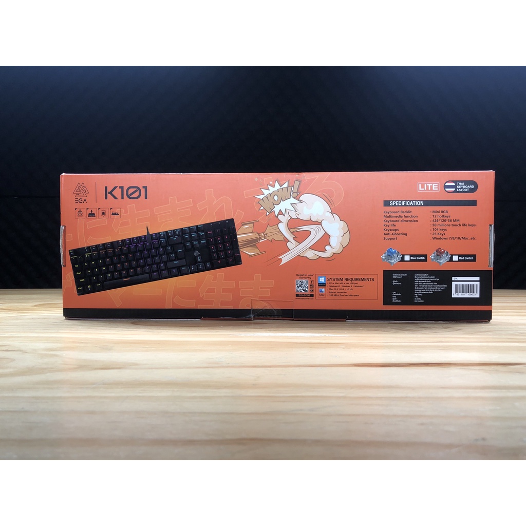 คีบอร์ด EGA Type K101 Lite Gaming Keyboard Mechanical Switch คีบอร์ดแมค ...