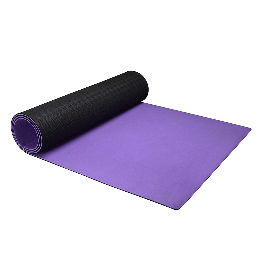 Premium TPE Yoga Mat Anti Slip Double Layer 6mm Exercise Fitness Diet