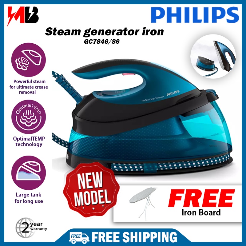 [ NEW ] Philips GC7846 Steam Generator Iron Saterika Penjana Wap ❗FREE IRON BOARD❗ PerfectCare Syste