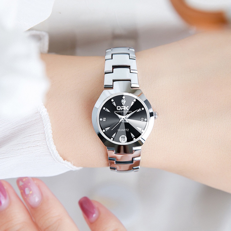 OPK Jam Tangan Perempuan Wanita Women's Watch Quartz Waterproof Black
