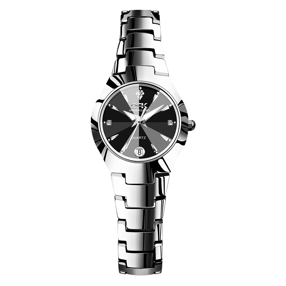 OPK Jam Tangan Perempuan Wanita Women's Watch Quartz Waterproof Black