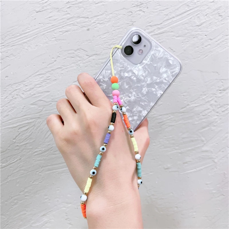 Fashion Acrylic Beads Mobile Phone Straps Lanyard Colorful Eye ...