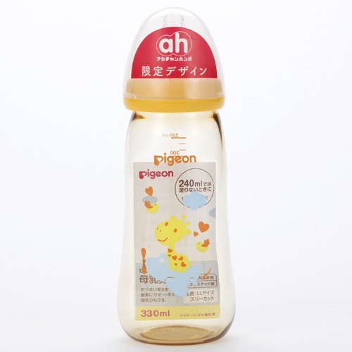 [ Japan Brand ] 330ml Original Pigeon Wide Neck Bottle PPSU With Anti Colic Peristaltic Teat Nipple Pigeon Botol Susu