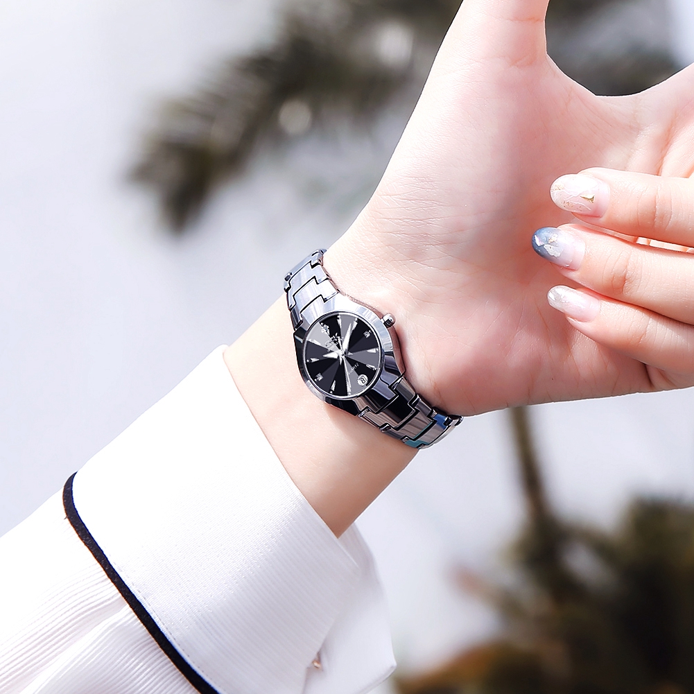 OPK Jam Tangan Perempuan Wanita Women's Watch Quartz Waterproof Black