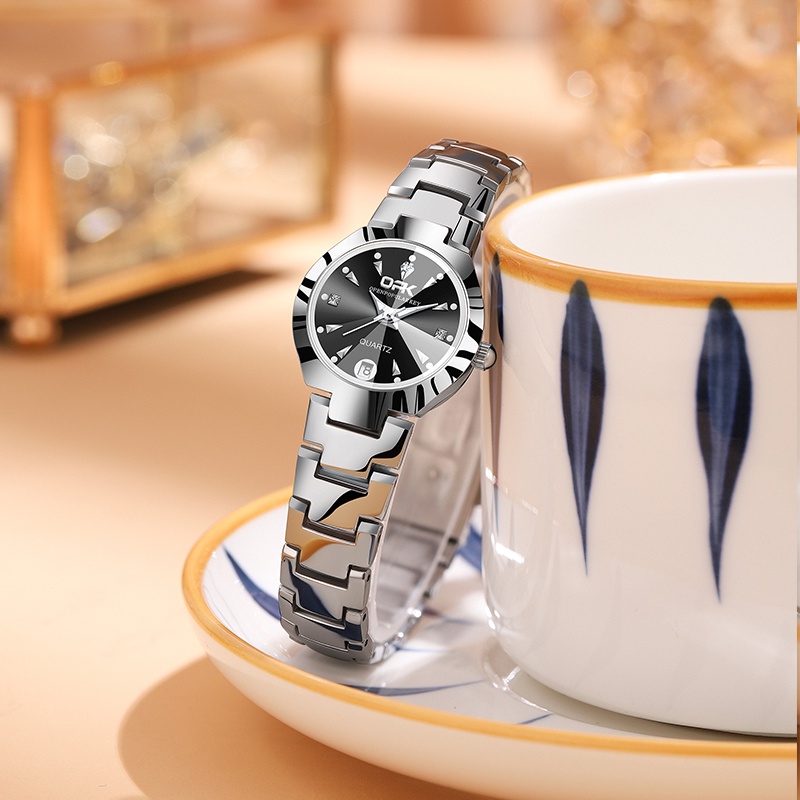 OPK Jam Tangan Perempuan Wanita Women's Watch Quartz Waterproof Black