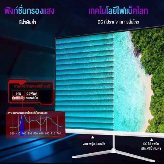 CFLGR จอคอมพิวเตอร์ 17-24นิ้ว 75HZ 1080P IPS ความละเอียดสูงหน้าจอไร้ขอบ ...