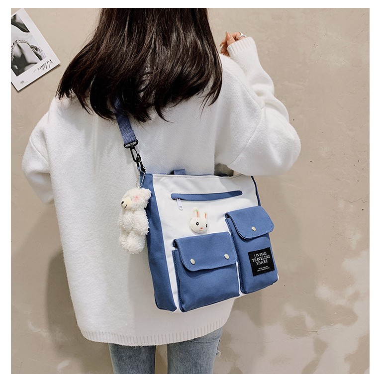 Korean Version Student Bag Simple Shoulder Bag With Adjustable Shoulder  Straps For High School Student College Student