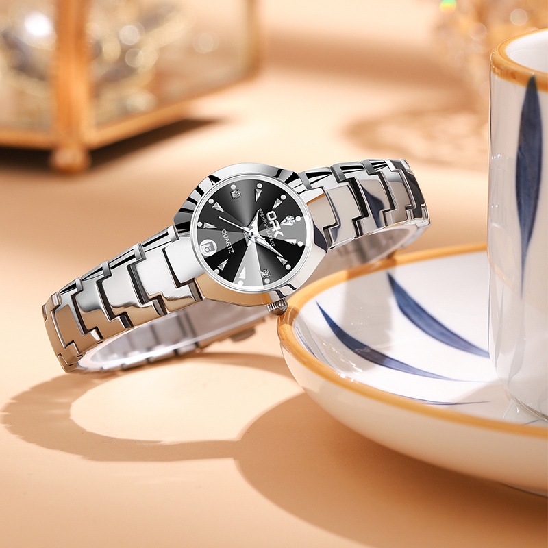 OPK Jam Tangan Perempuan Wanita Women's Watch Quartz Waterproof Black