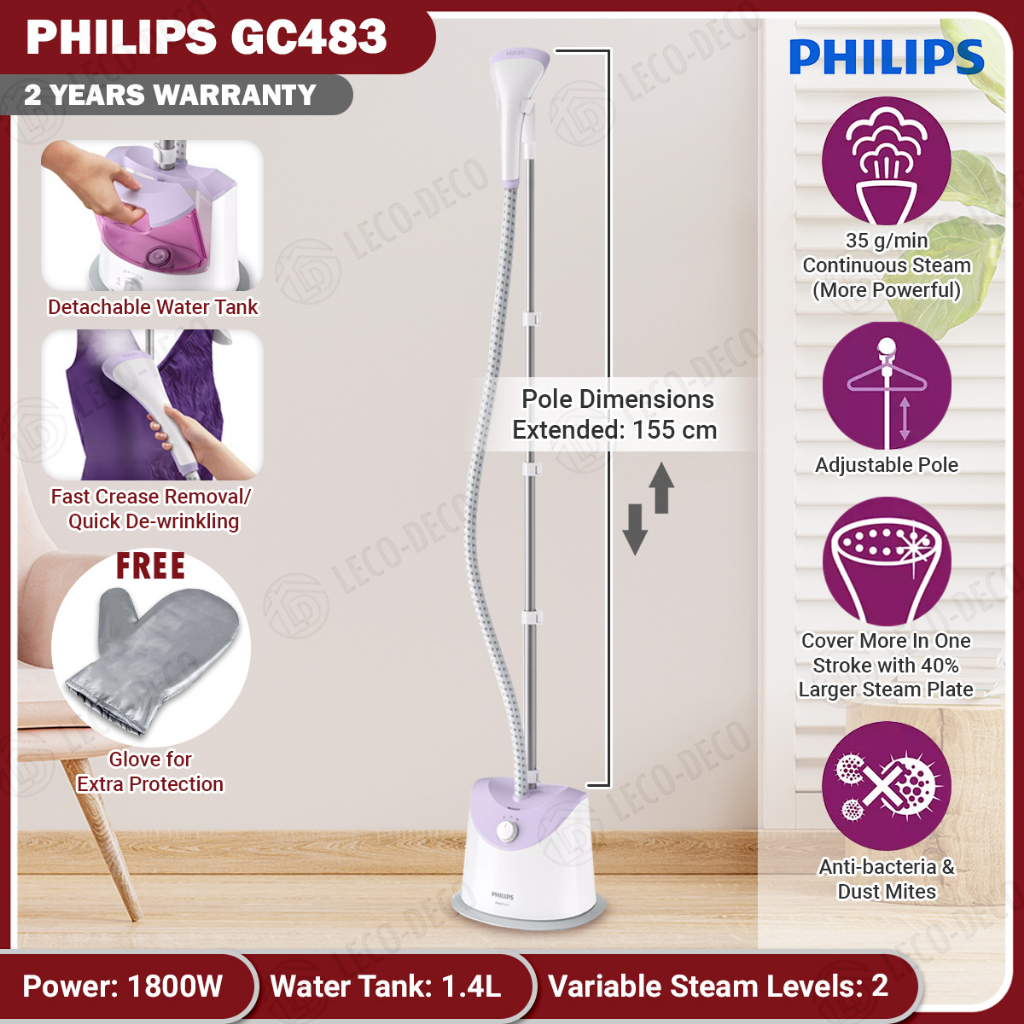 Philips GC483 GC481 GC482 Stand Garment Steamer Hanging Iron Ironing Steam Seterika Wap Berdiri Port