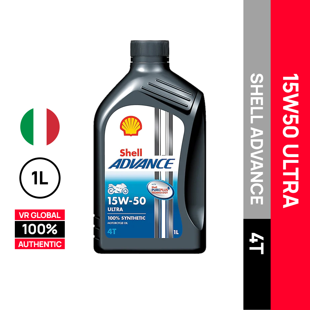 SHELL ADVANCE ULTRA 15W50 4T FULLY SYNTHETIC ENGINE OIL ITALY 1L
