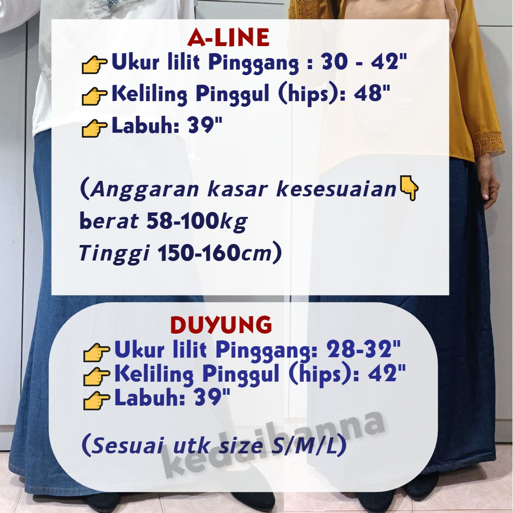 𝐒𝐤𝐢𝐫𝐭 𝐉𝐞𝐚𝐧𝐬 𝐋𝐚𝐛𝐮𝐡 𝐃𝐞𝐧𝐢𝐦 𝐌𝐮𝐬𝐥𝐢𝐦𝐚𝐡 Navy blue (Aline) PGMall