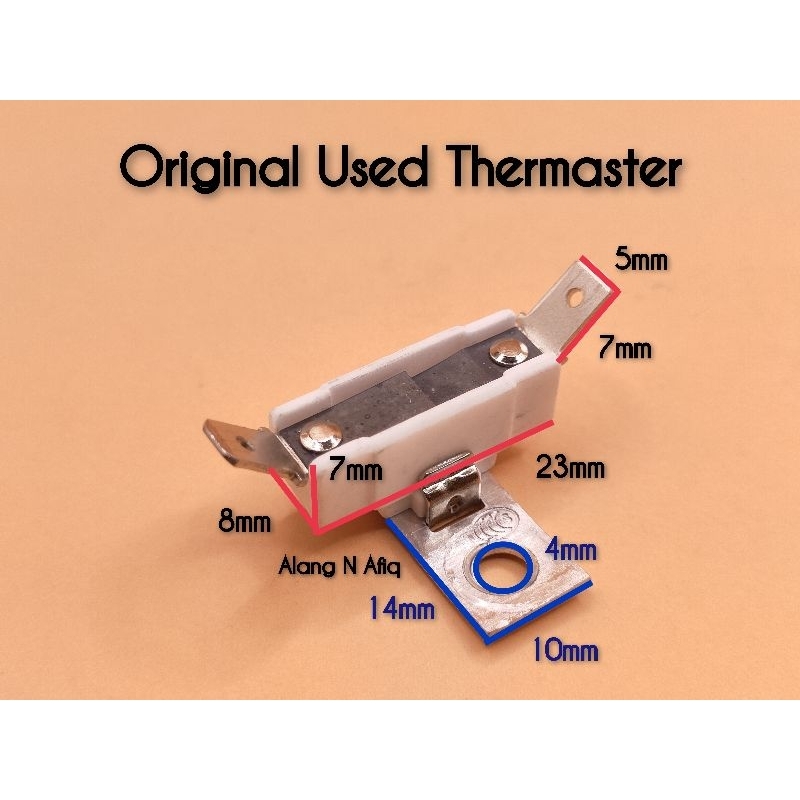 Thermal Cut Off (TCO) Thermaster TF 260. Soleplate Steam Iron Philips GC7808, GC8755, GC8625, GC8616