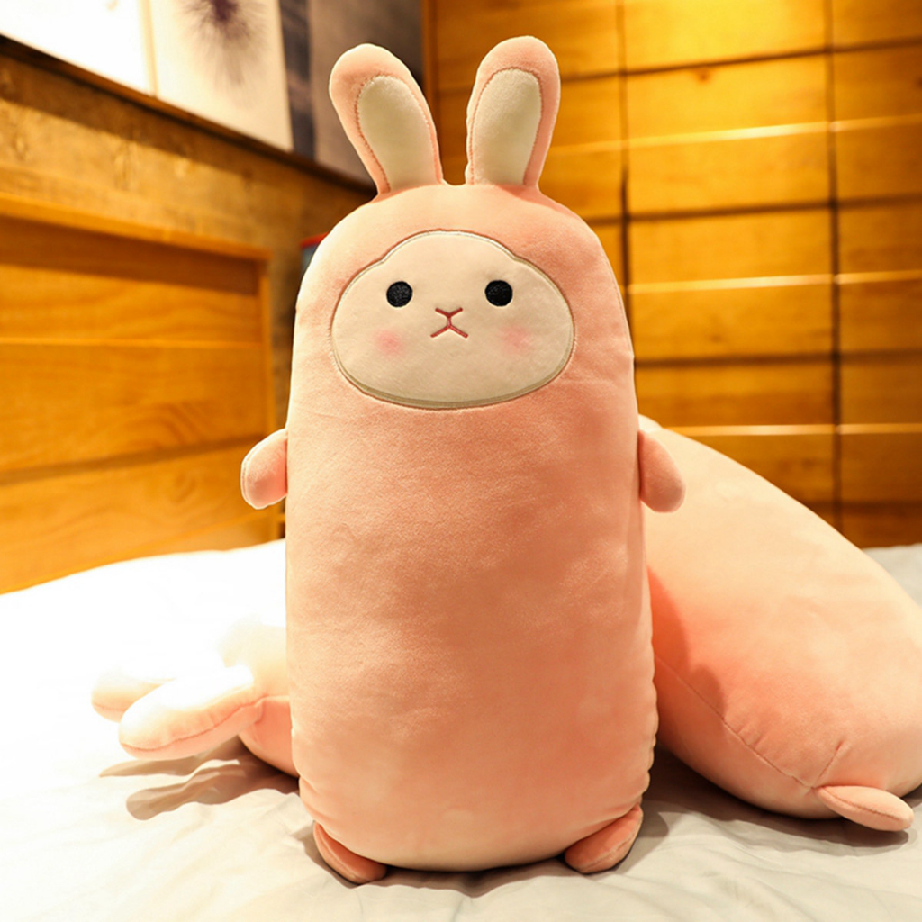 70cm Cherry Bunny Plush Toy Stuffed Animal Soft Rabbit Doll Cartoon Pillow Birthday Gift Patung Peluk Arnab 樱花兔子公仔娃娃
