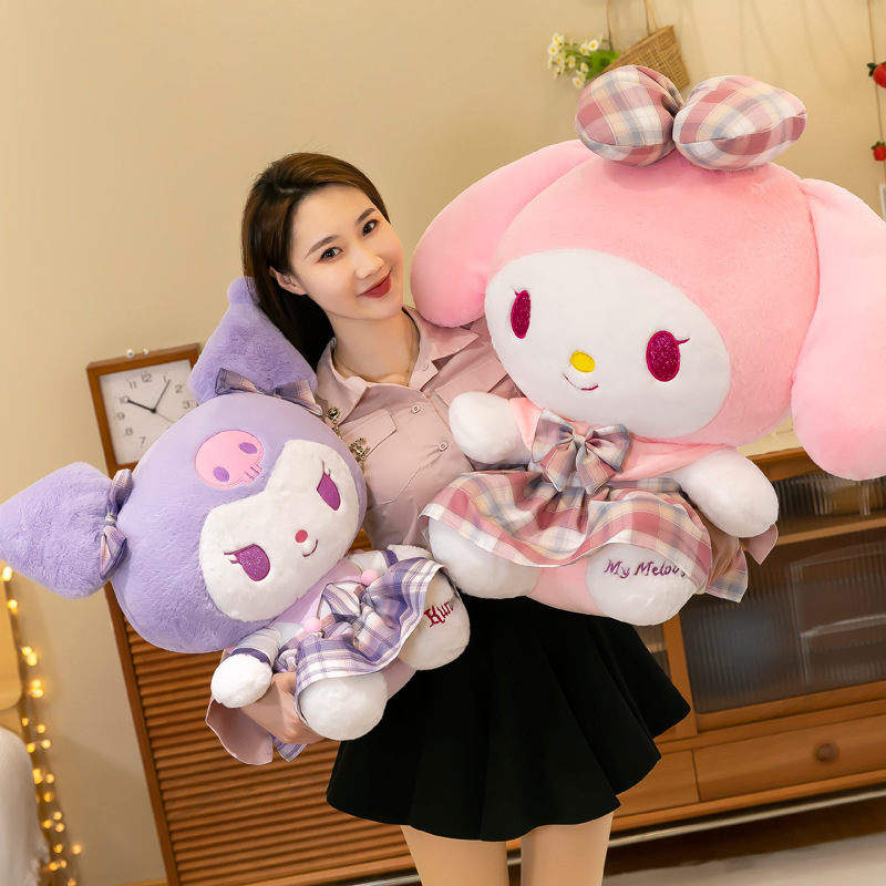 Cute JK Kuromi Melody Soft Plush Toy Stuffed Toy SANRIO Large Doll