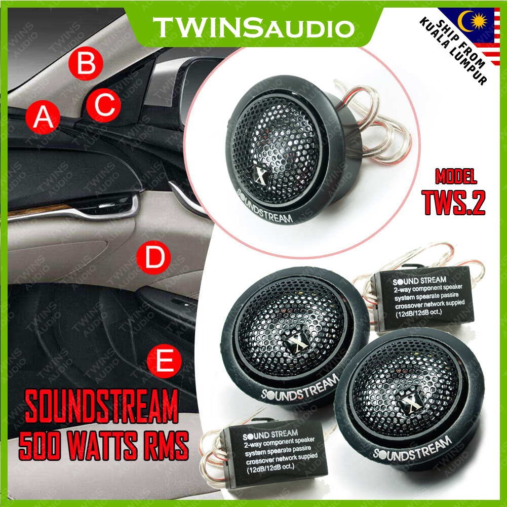 CAR SPEAKER SOUNDSTREAM RX.4FR 2" FULL RANGE AND  HIFINE HI-H8 SPEAKER TWEETER 120W SILK DOME TWEETE