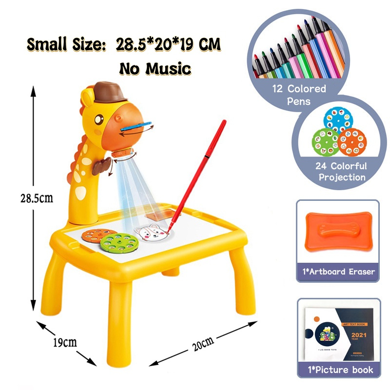 AnrLi Drawing Board Projector for Kids,Learning Desk with Projector, Drawing  Projector Table for Kids 3 Years + 