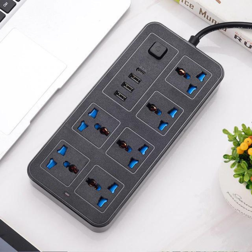 HEBAT NEW UNIVERSAL 3/5/6 Power Socket Square/Round Extension With 3/6 ...