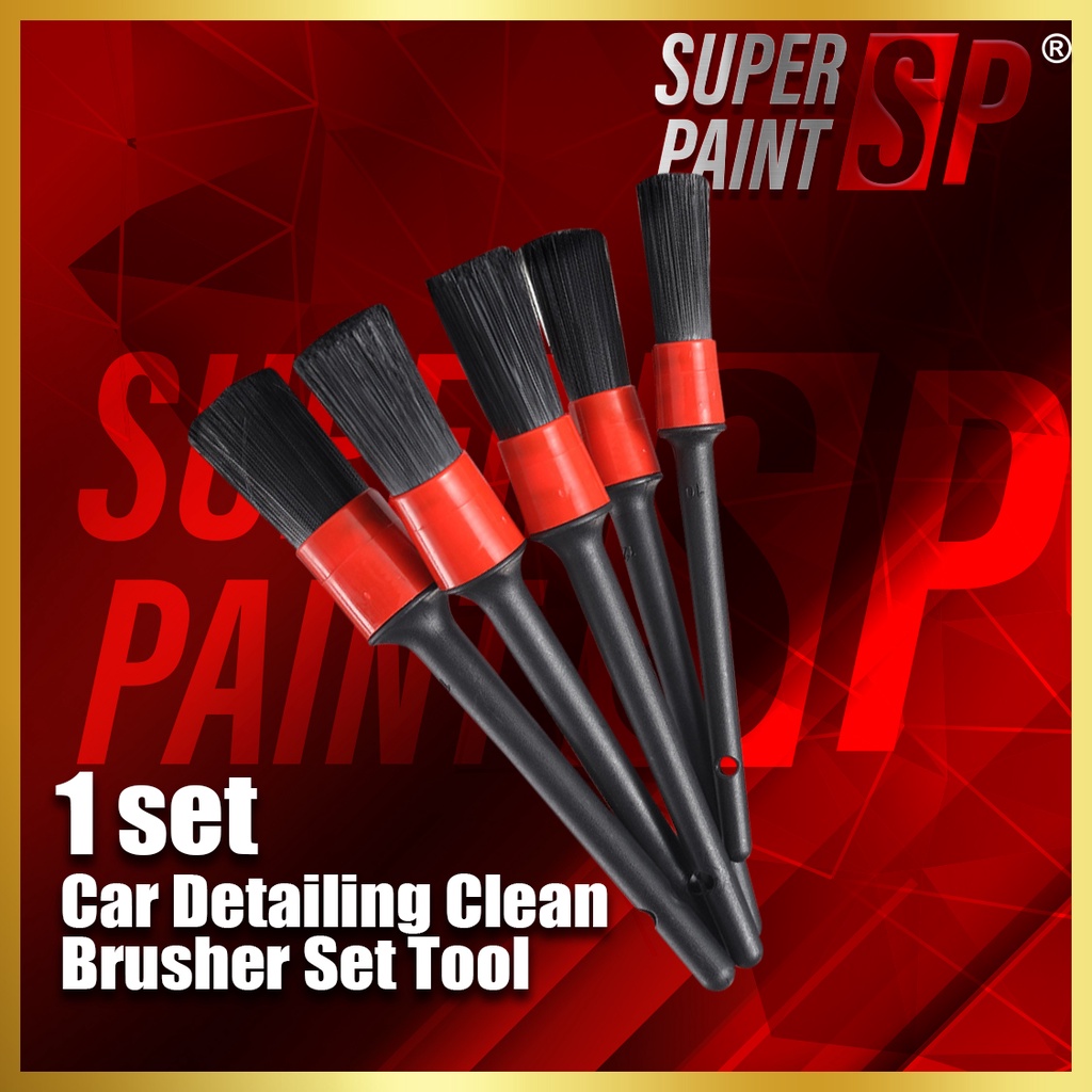 5pcs Plastic Round Detail Brush Set Including Crevice Brush, Cleaning Tool,  Car Wash Brush, Car Interior Cleaning Tool, Air Conditioning Vent Cleaning  Brush, Multipurpose Cleaning Brush, For Car Care & Crevice Cleaning