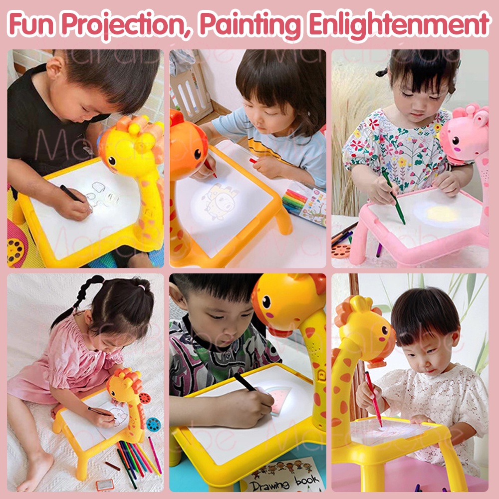 AnrLi Drawing Board Projector for Kids,Learning Desk with Projector, Drawing  Projector Table for Kids 3 Years + 