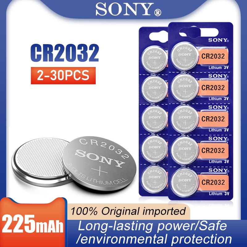 Original SONY CR2032 CR 2032 3V Lithium Battery Button Coin Cell For Watch  Car Key Remote Control Toy BR2032 DL2032 ECR2032 25pcs