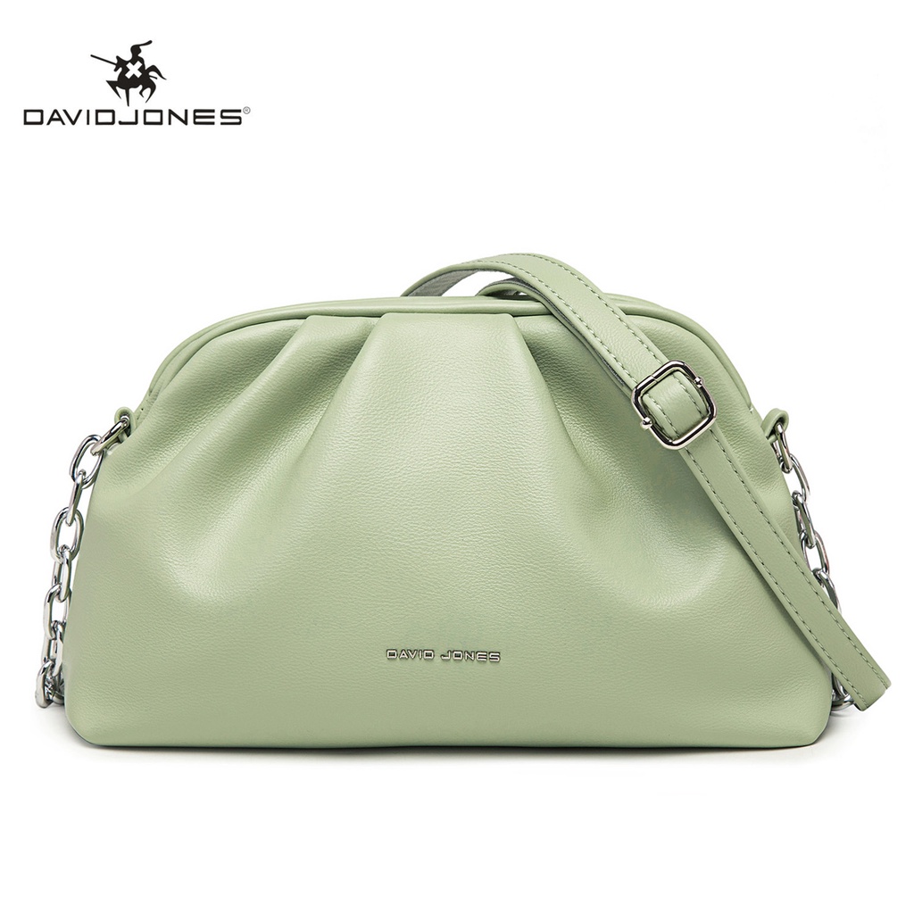 Buy David Jones Olive Green Solid Sling Bag - Handbags for Women