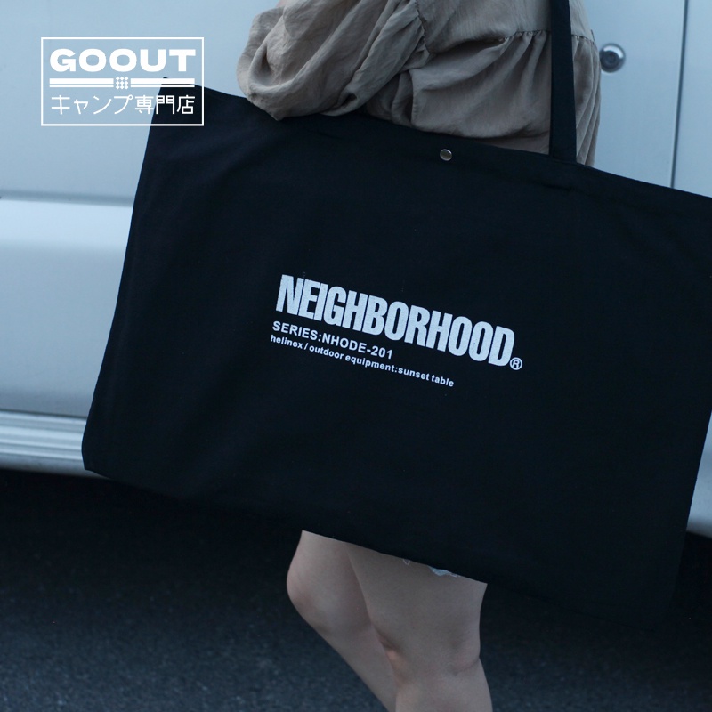 Ready Stock] NEIGHBORHOOD Canvas Tote Bag Black Camping Joint