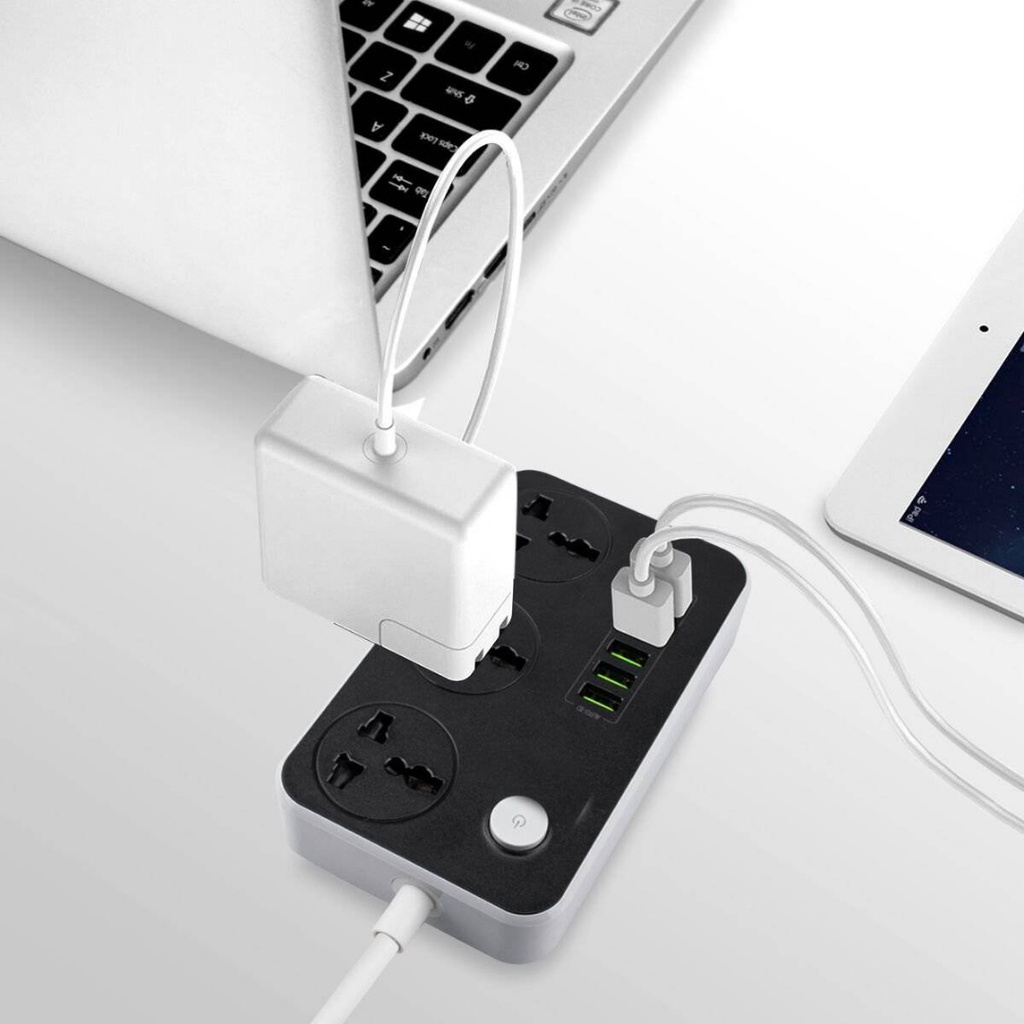 HEBAT NEW UNIVERSAL 3/5/6 Power Socket Square/Round Extension With 3/6 ...