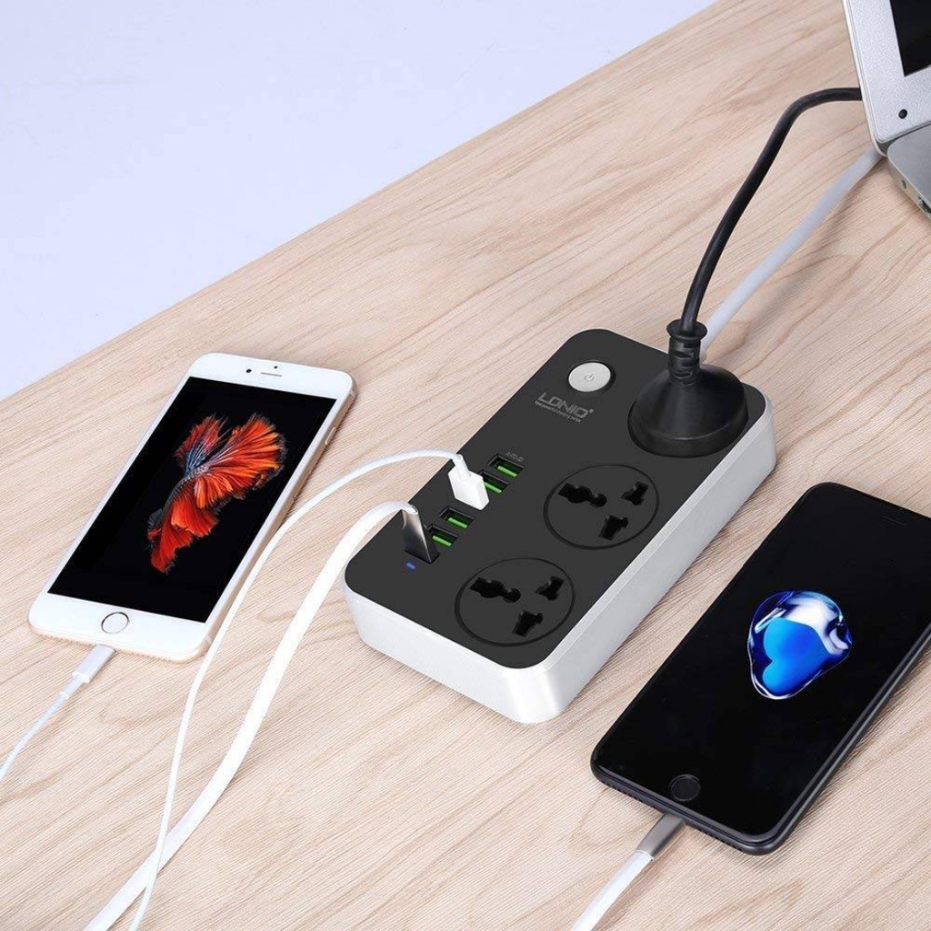 HEBAT NEW UNIVERSAL 3/5/6 Power Socket Square/Round Extension With 3/6 ...