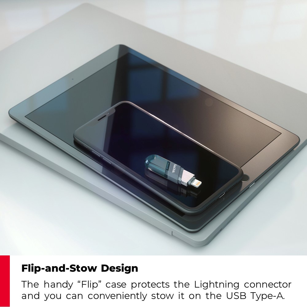 SanDisk Ixpand IX90N OTG Lightning Flip USB 3.1 Flash Drive for